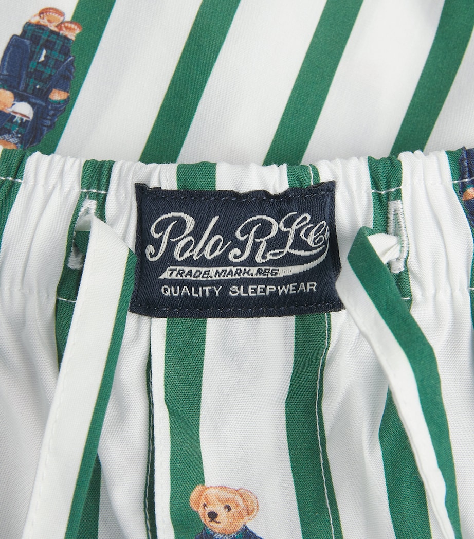 Polo Ralph Lauren Mens Cotton Stripe Polo Bear Pyjama Bottoms Verano Green/wht Aob Image 6