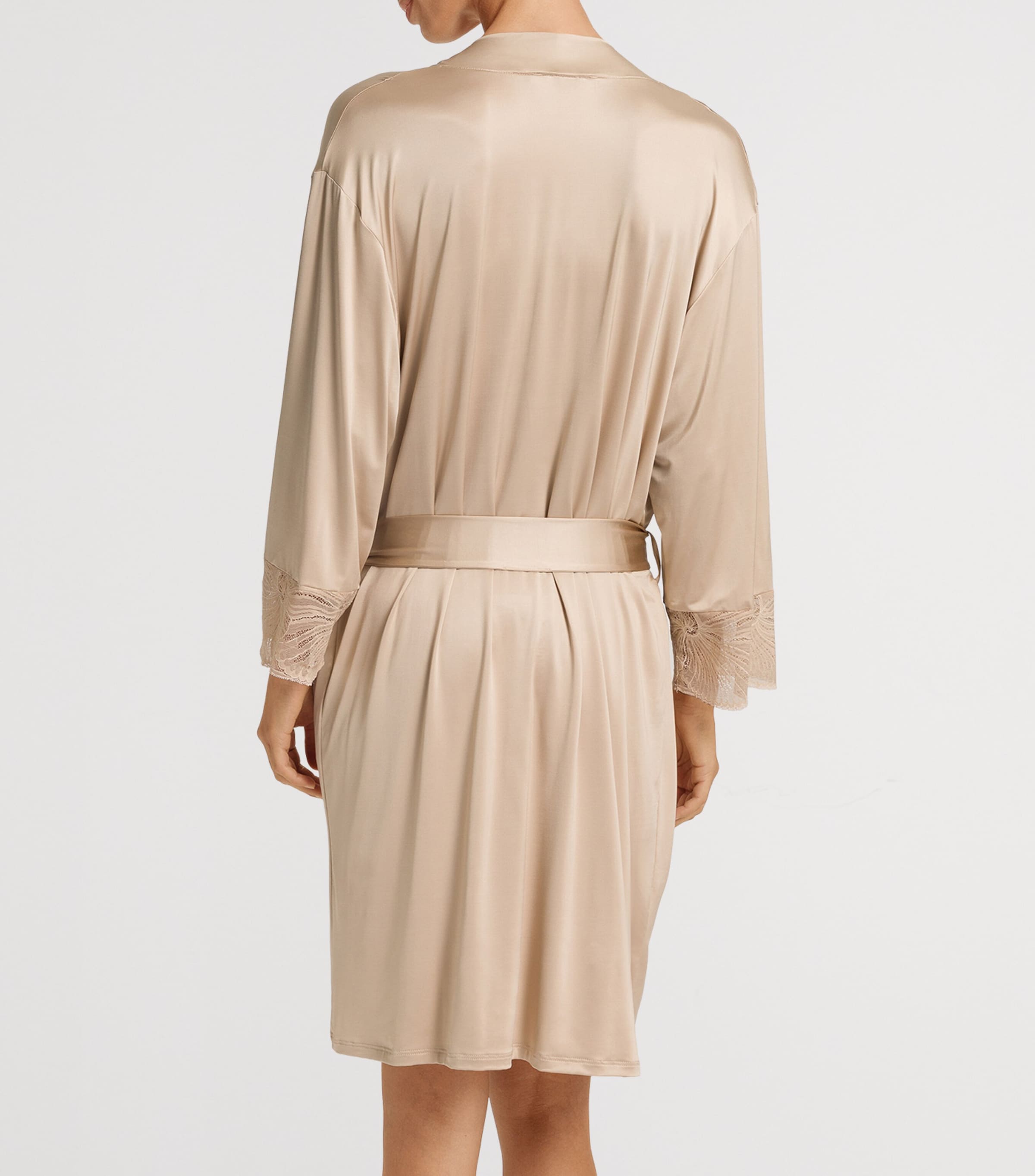 Satin Lace-Trim Lilith Robe COFFEE QUARTZ Image 4