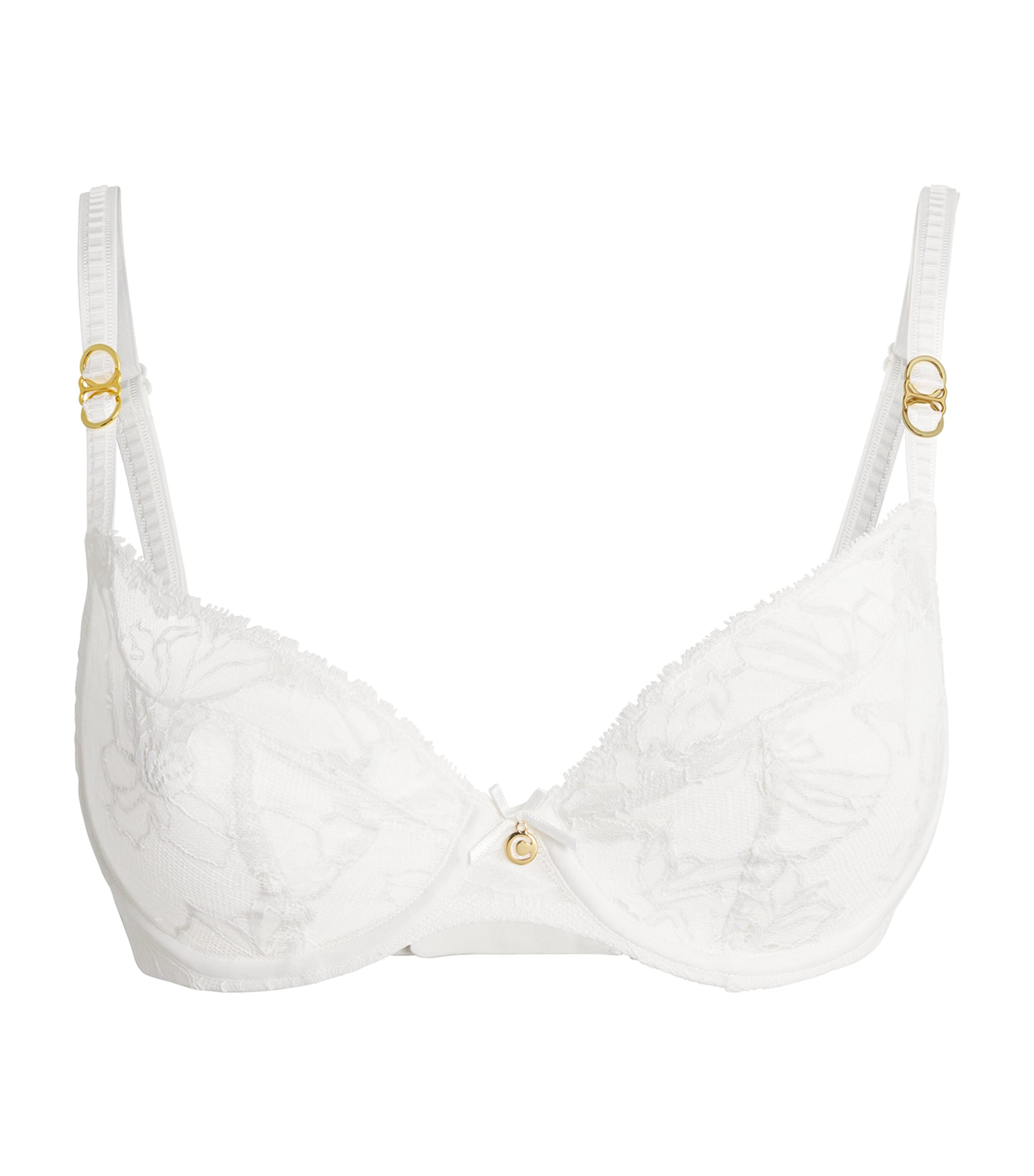 Shop Chantelle Orchids Underwired Bra In Ivory