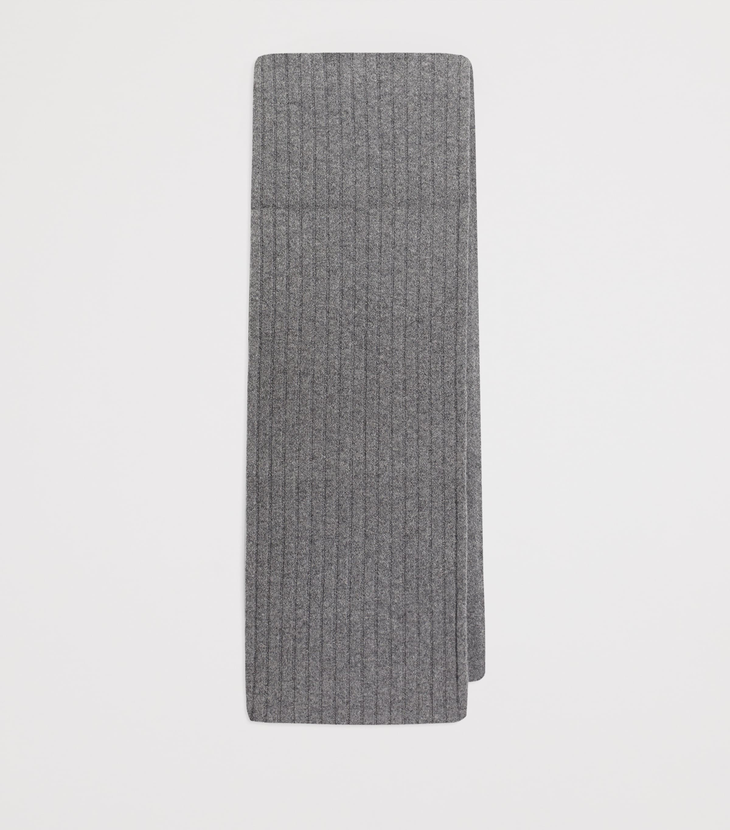 Cashmere Rib-Knit Scarf N5822-GREY Image 2