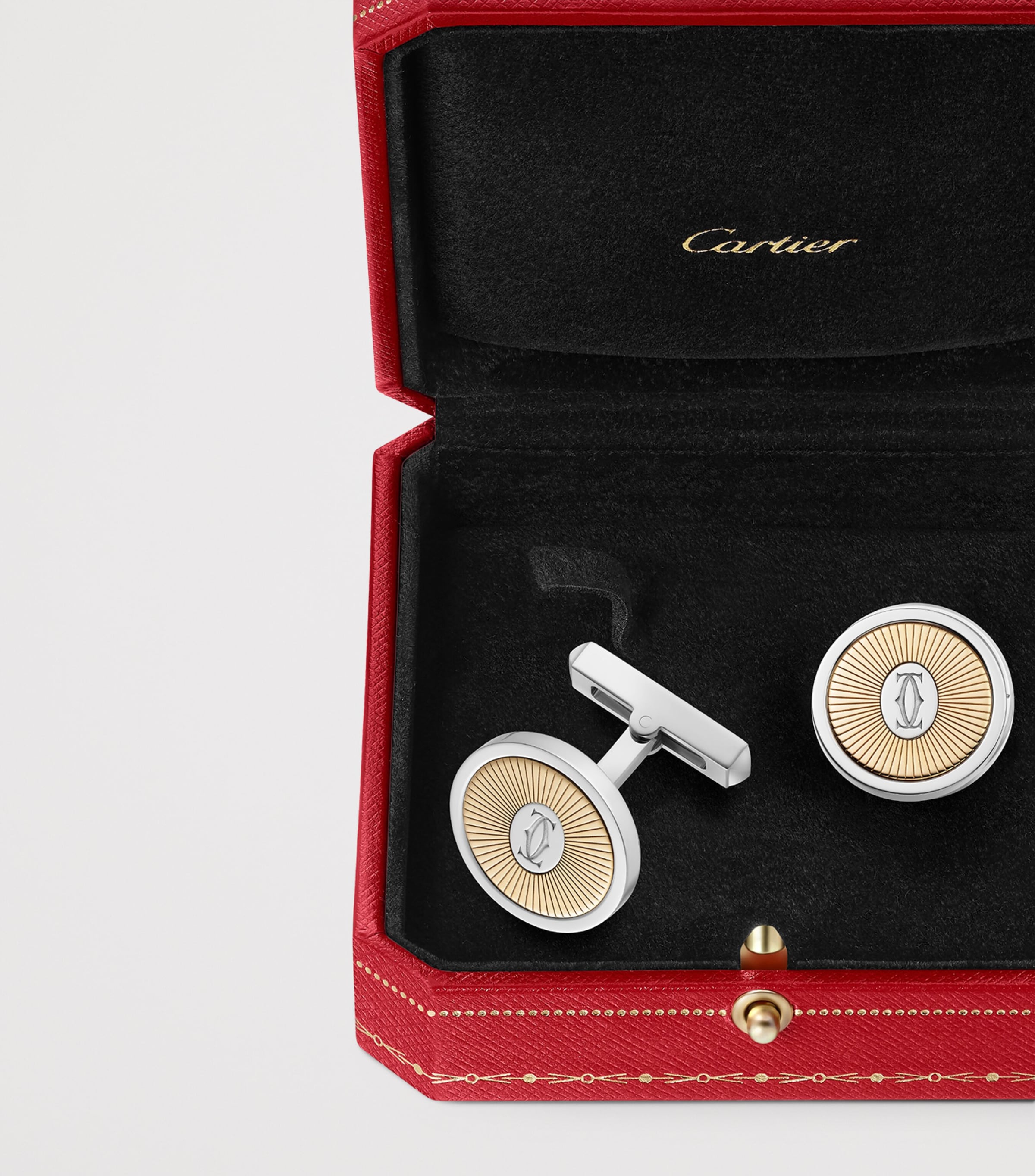 Sterling Silver and Yellow Gold Double C de Cartier Cufflinks SILVER Image 3