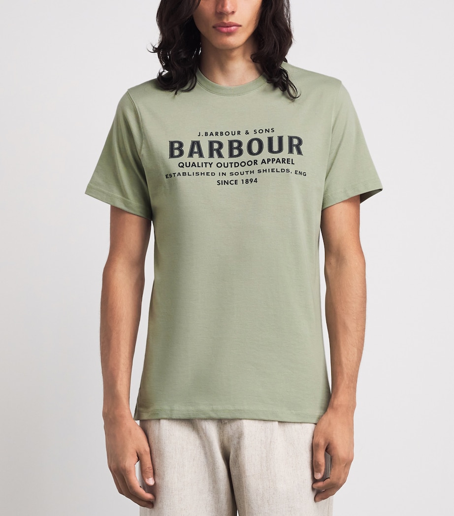 Barbour Mens Printed Moorside T-Shirt Mineral Green Image 4