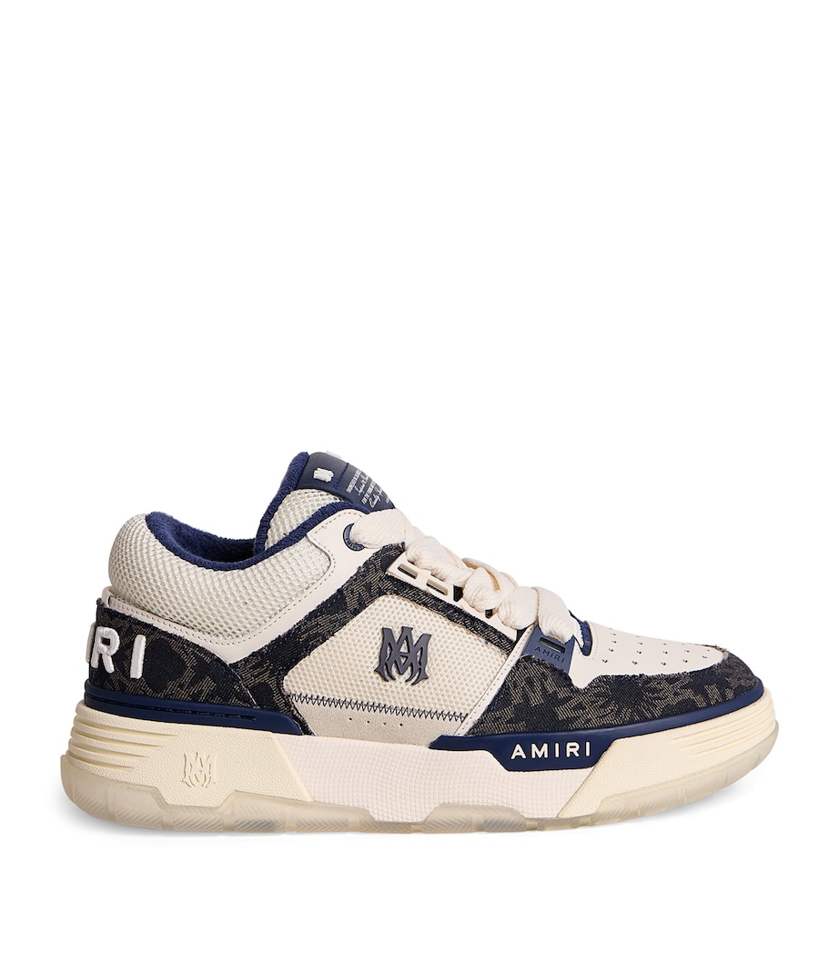 AMIRI Leather-Cotton MA-1 Sneakers Midnight Indigo Image 1