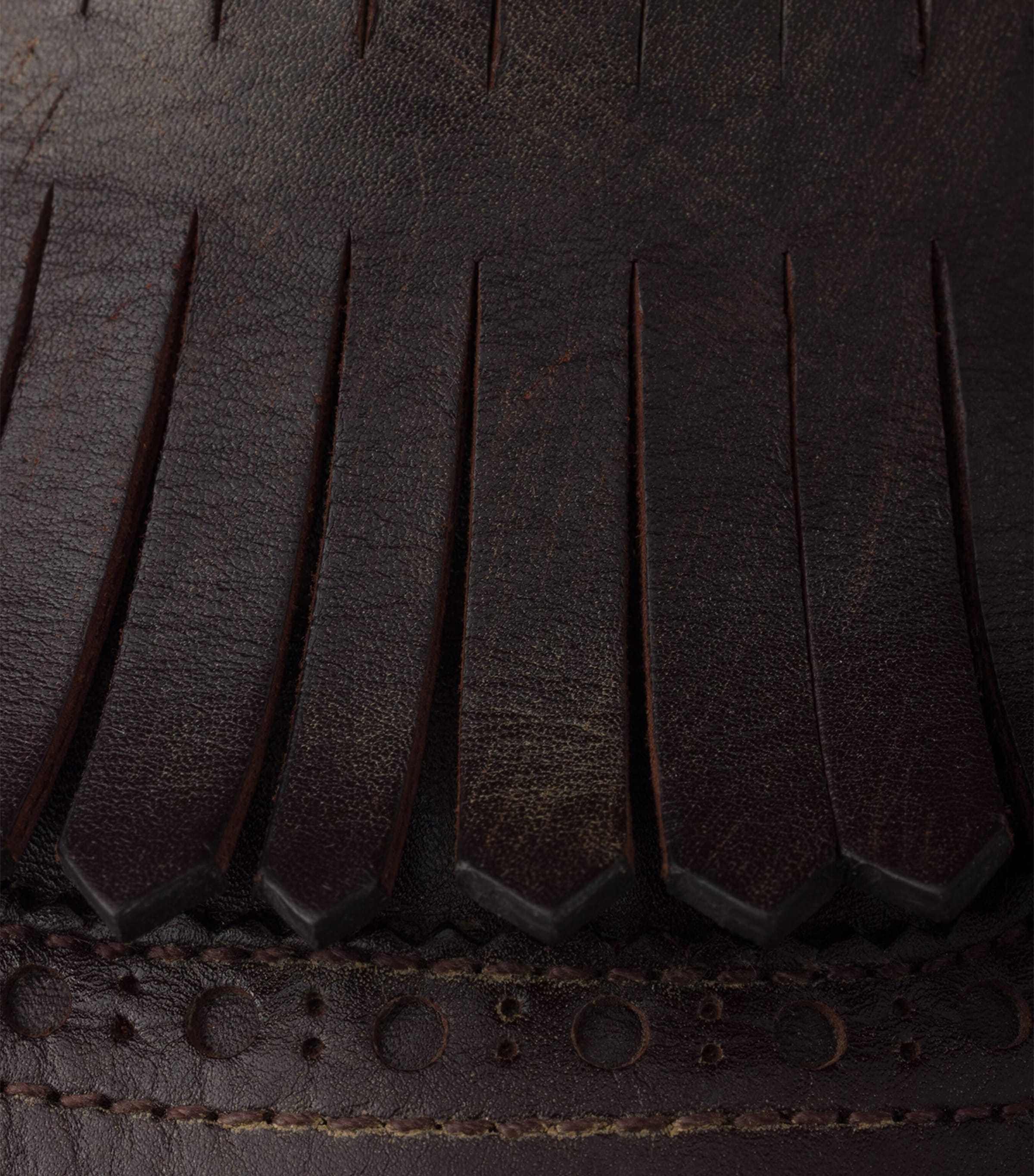 Leather Fringed Shuffle Loafers F0003 Image 7