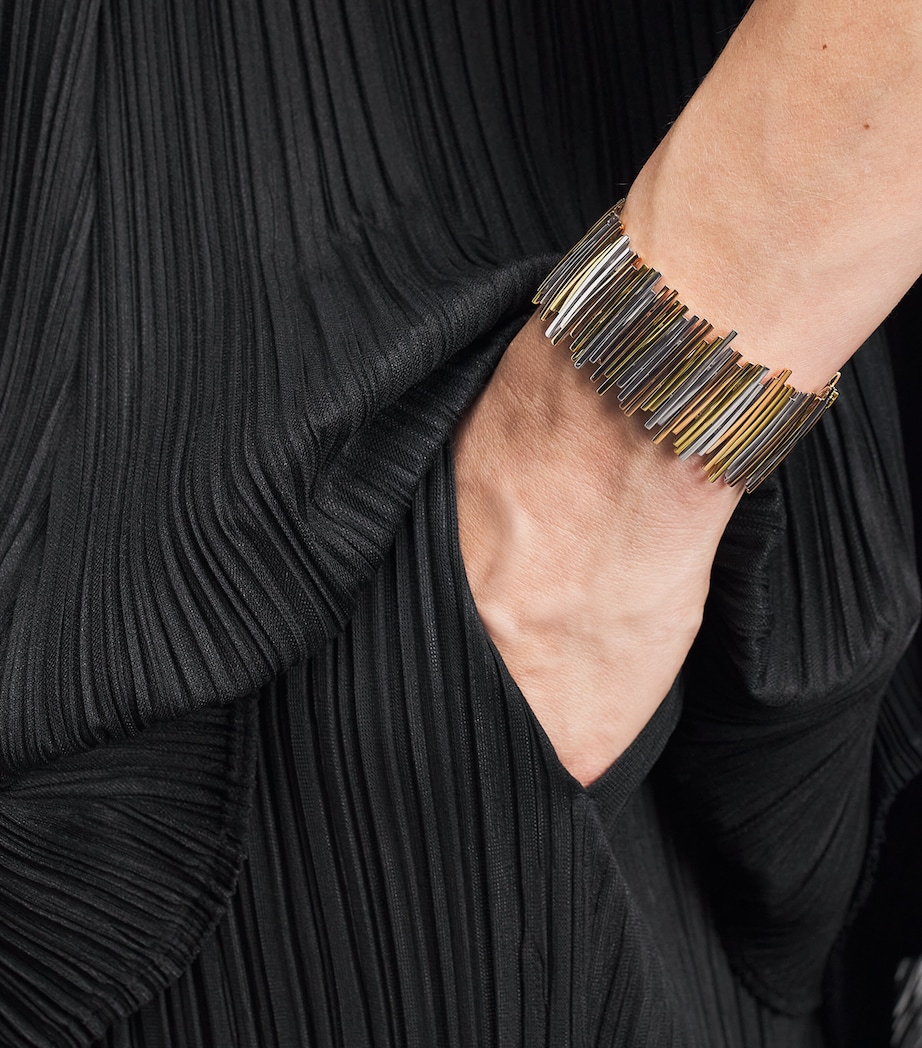 Suzanne Kalan Mixed Gold Classic Golden Jagged Wide Cuff Wyrg Image 3