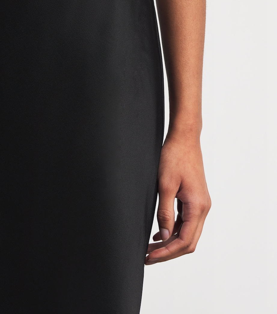 Lace-Trim Midi Skirt 1 BLACK Image 6