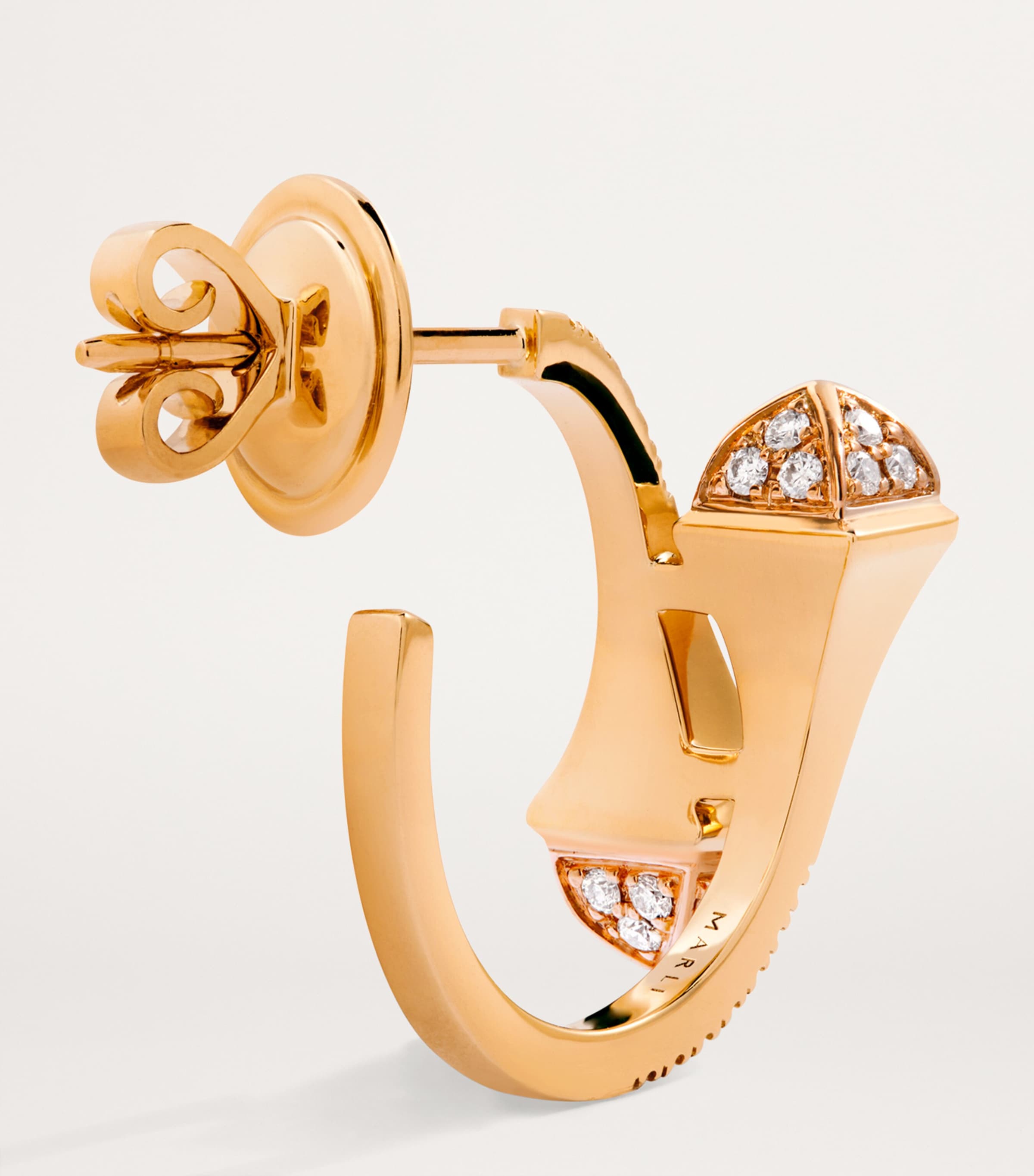 Rose Gold and Diamond Cleo Hoop Earrings ROSE GOLD Image 3