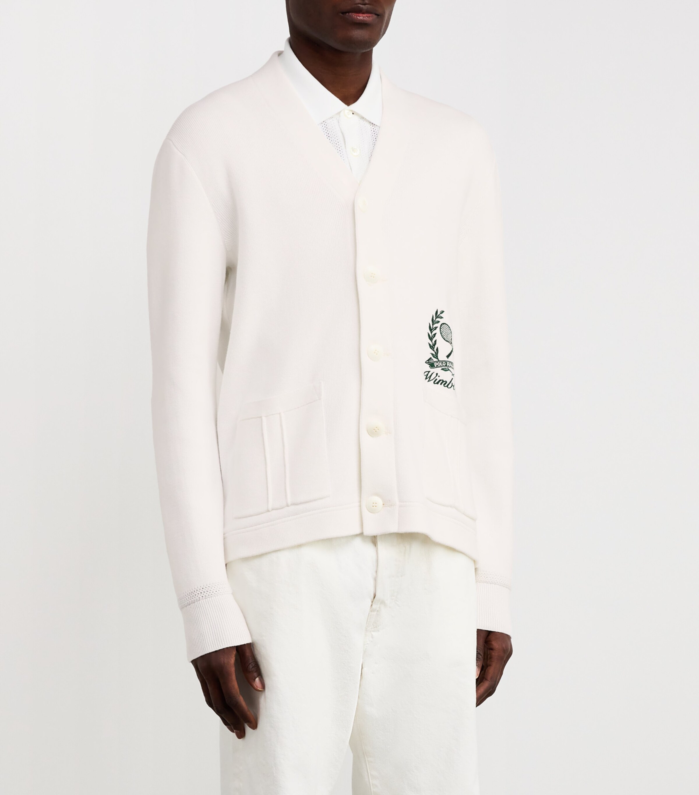 Polo Ralph Lauren White x Wimbledon Cotton Crest Cardigan | Harrods UK