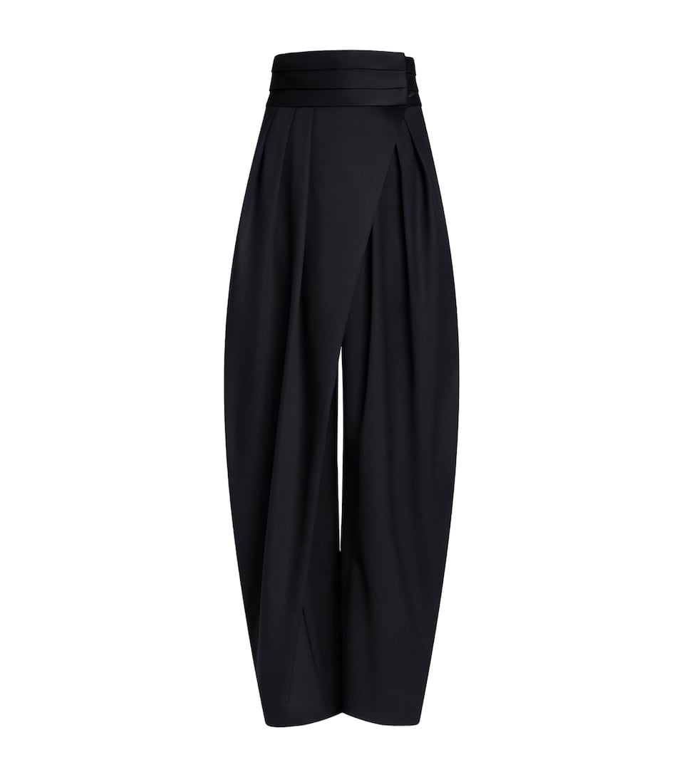 Virgin Wool-Silk Tuxedo Round Trousers