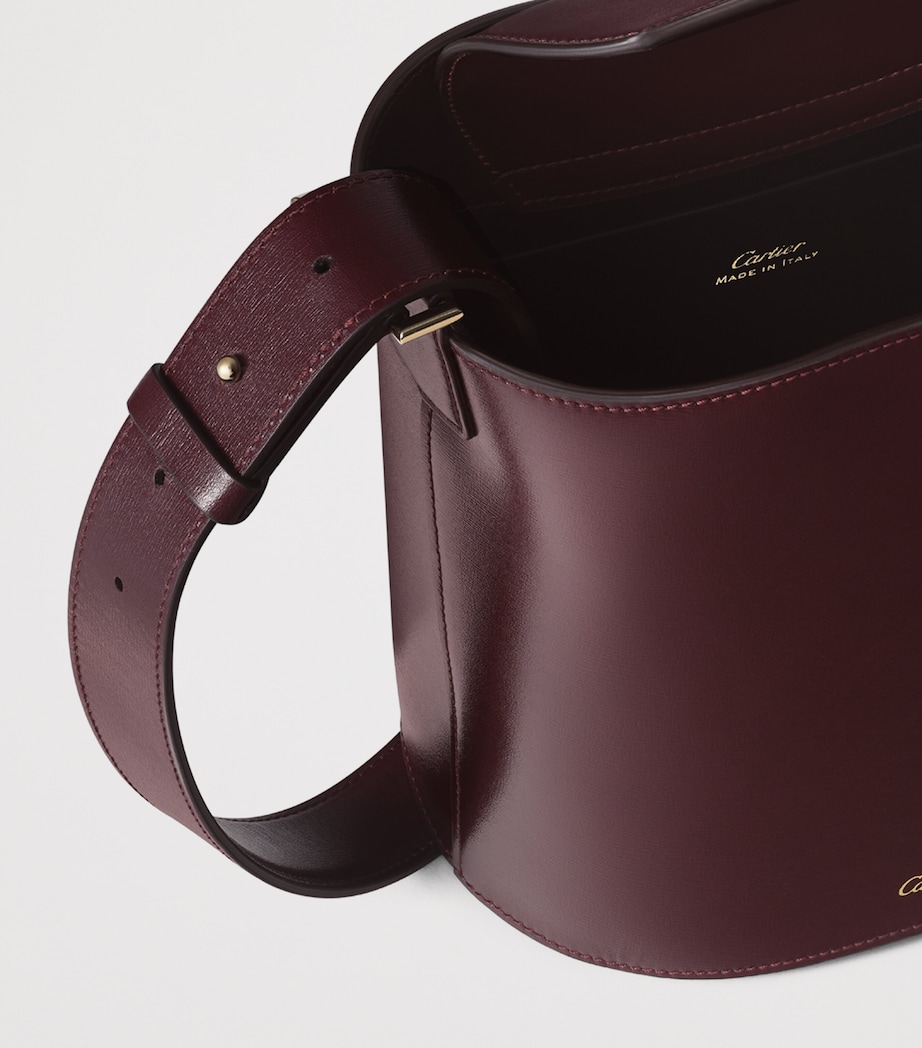 Mini Leather Panthère C de Cartier Bucket Bag GRAPE Image 3