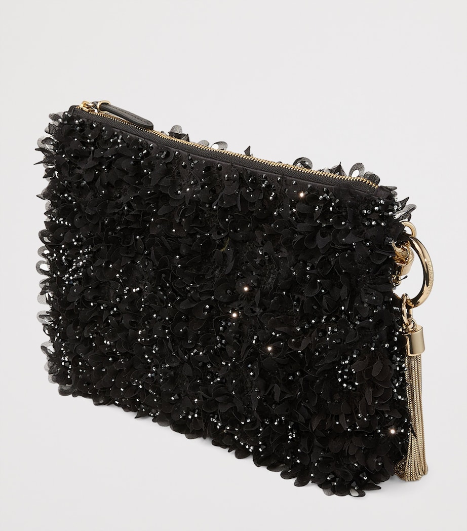 Callie Crystal-Embellished Satin Clutch Bag BLACK/LIGHT GOLD Image 2