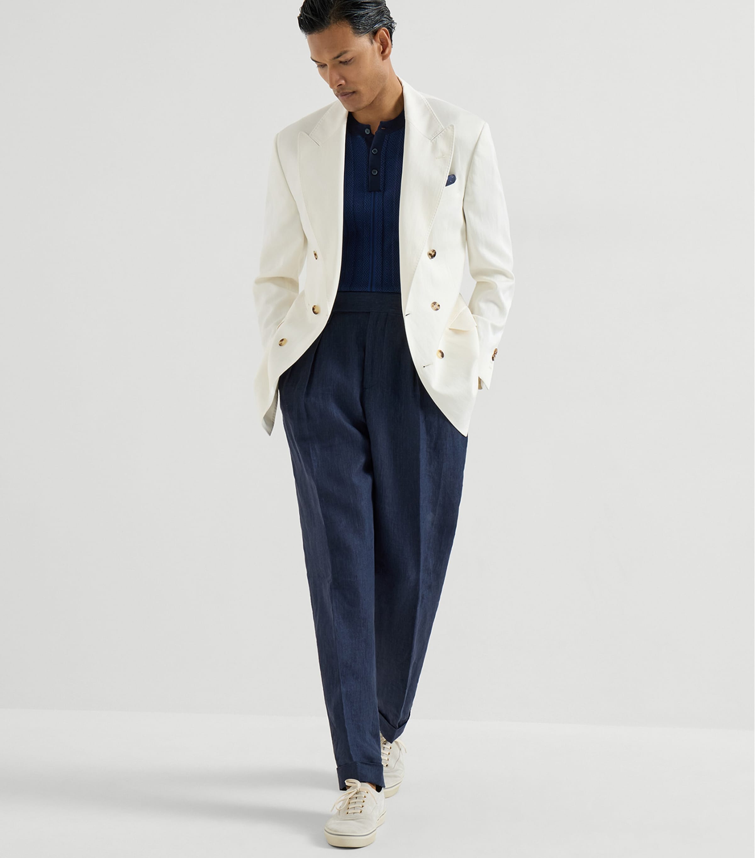 Cotton Rib-Knit Henley T-Shirt CFP55 Image 5