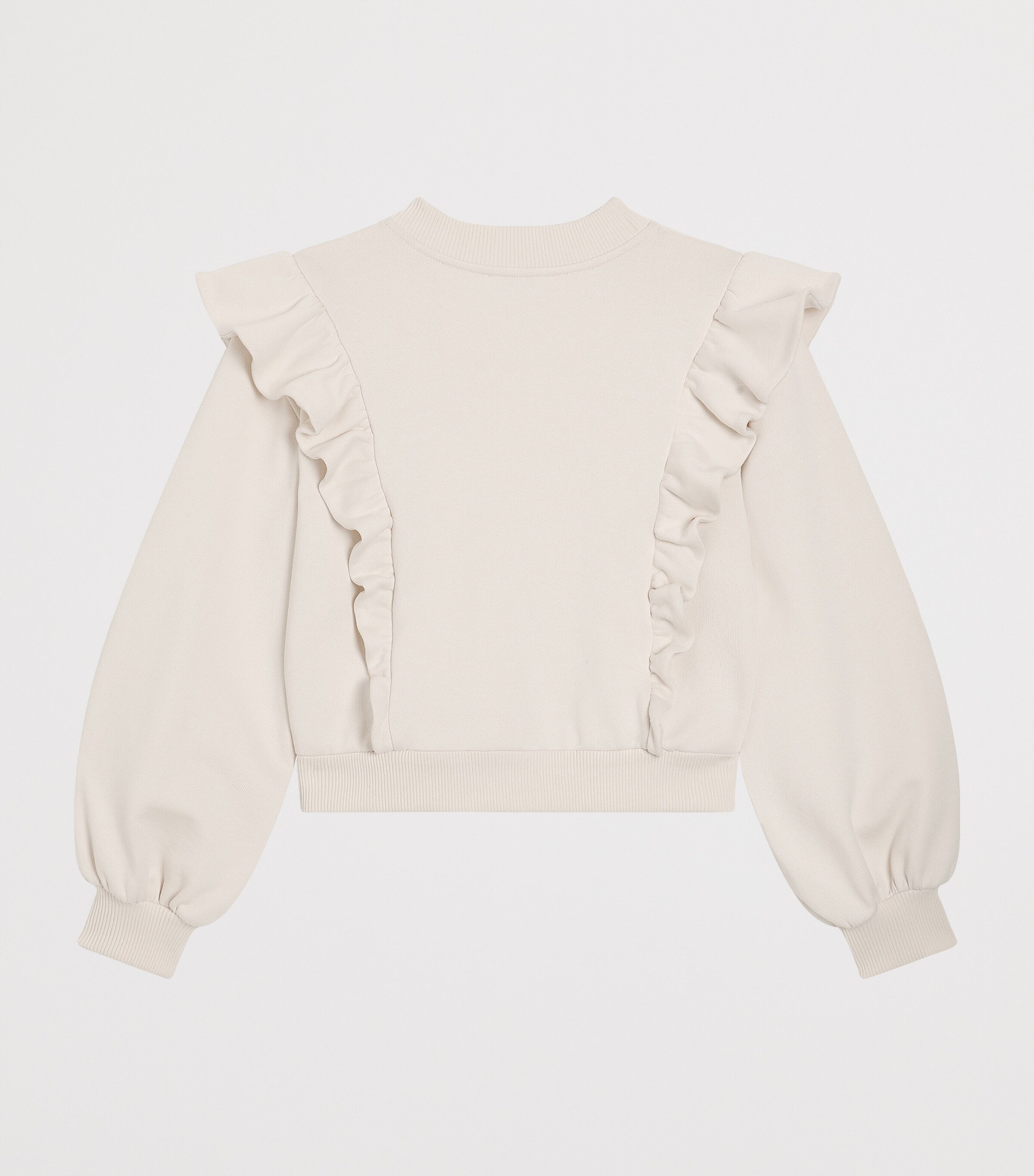 Dolce&Gabbana Kids Virgin Wool-Blend Frilled Logo Oversized Sweatshirt (8-12+ Years) Pale Rose Image 2