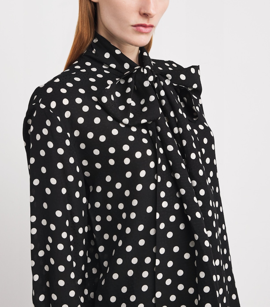 Polka Dot Ruby Blouse WHITE/BLACK Image 6
