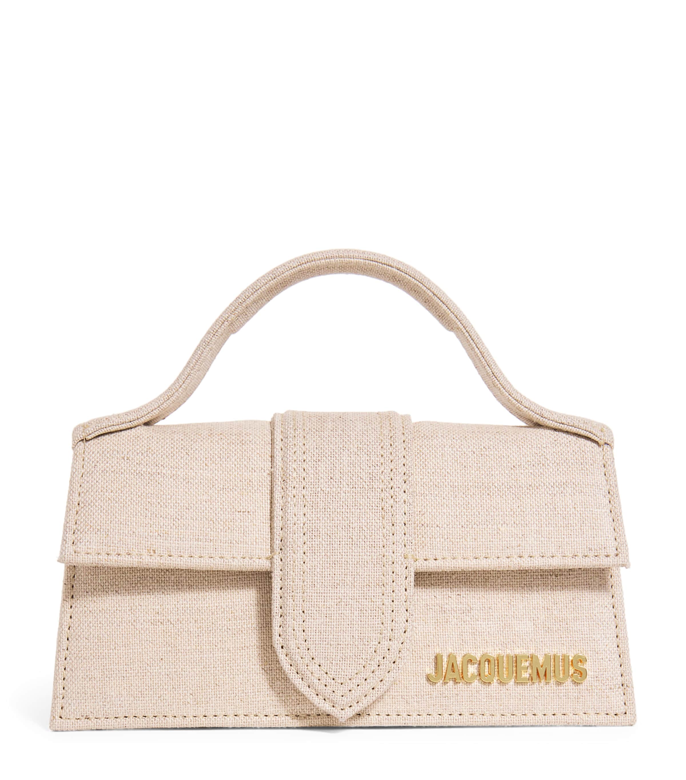 Jacquemus Mini Canvas Le Bambino Top-handle Bag In Grey