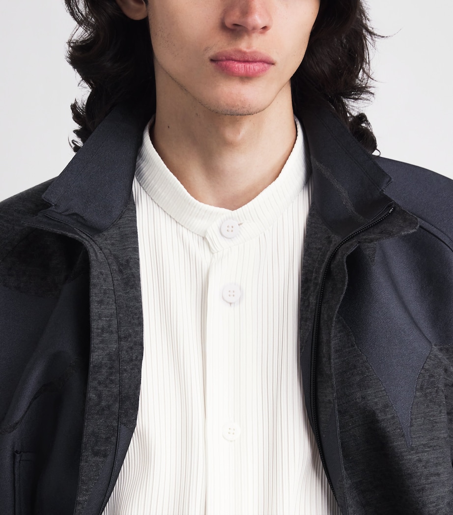 IM MEN Mens Pleated Shirt Off White Image 3