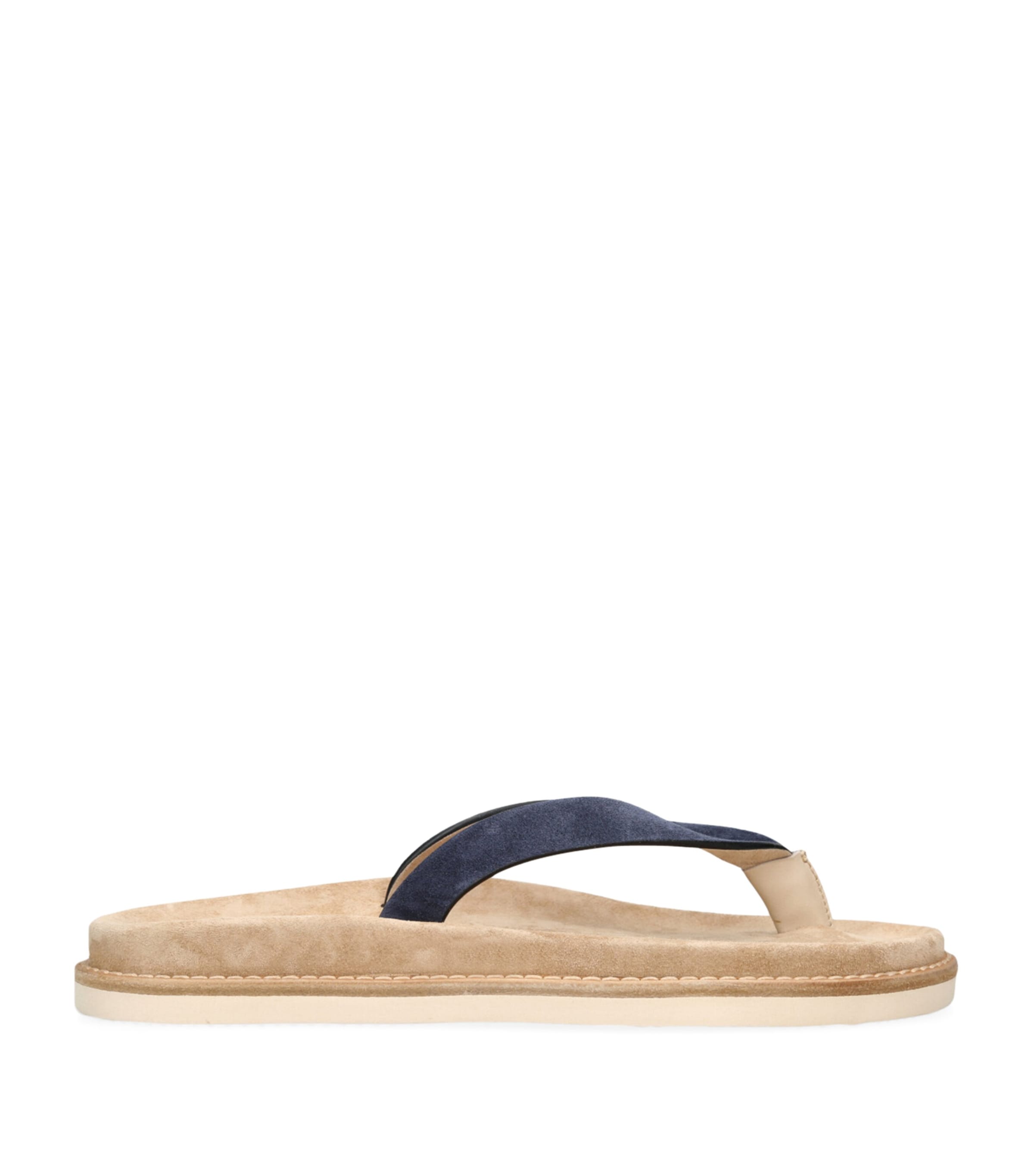 Brunello Cucinelli Suede Flip Flops In White