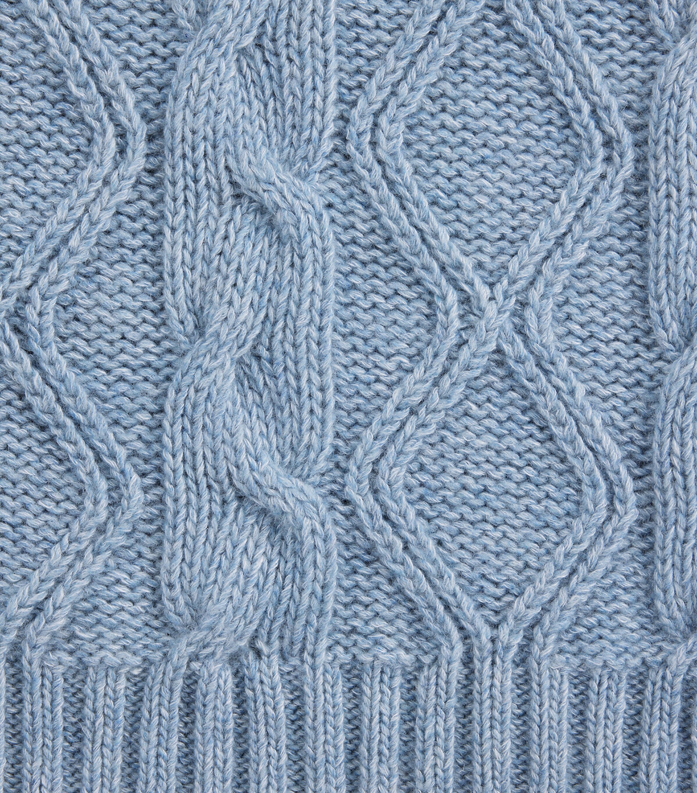 Dunhill Mens Cashmere-Blend Aran Cable-Knit Sweater Denim Image 7
