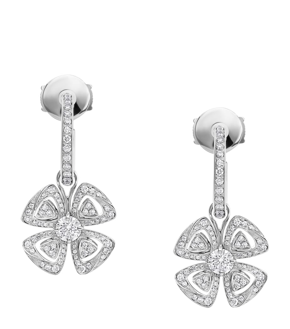 White Gold and Diamond Fiorever Hoop Earrings WHITE GOLD Image 1