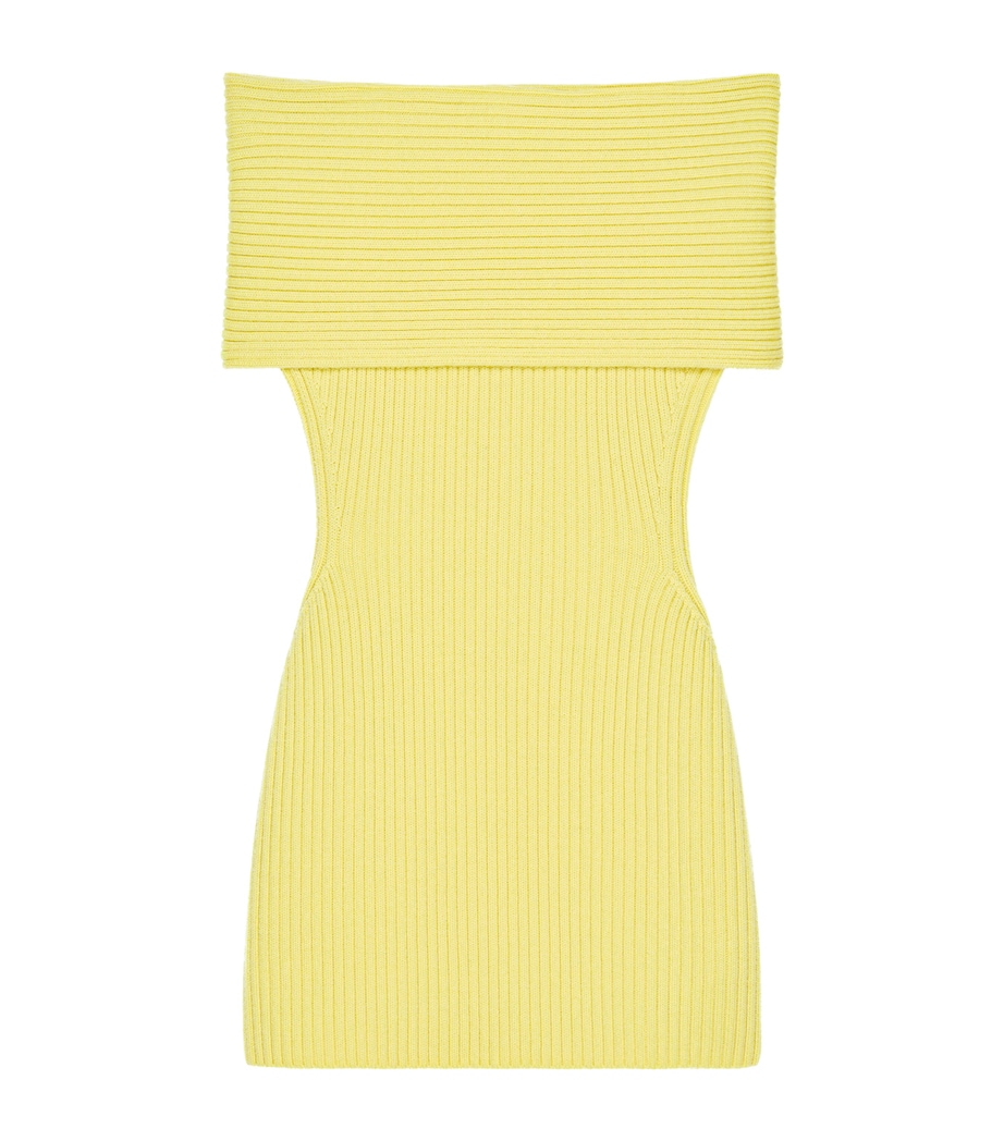 Wool-Blend Knit Mini Dress ACID YELLOW Image 1