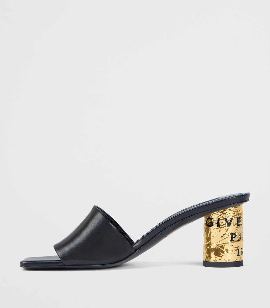 Leather Heeled Mules 65 BLACK Image 3