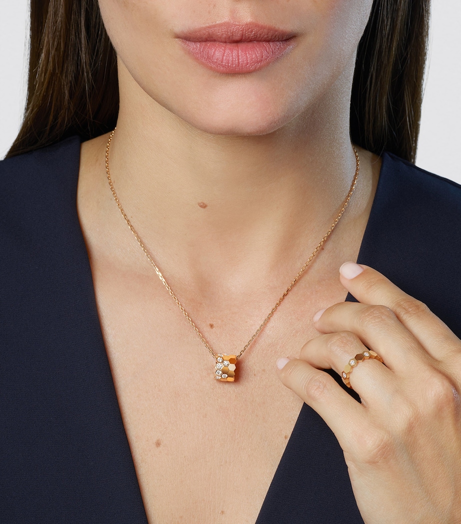 Medium Rose Gold and Diamond Bee de Chaumet Necklace PINK GOLD Image 3