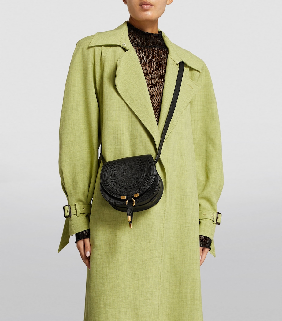 Small Leather Marcie Saddle Bag BAG BLACK Image 4