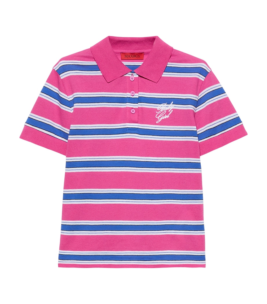 MAX&Co. Womens Cotton Embroidered Polo Shirt Deep Rose Image 1