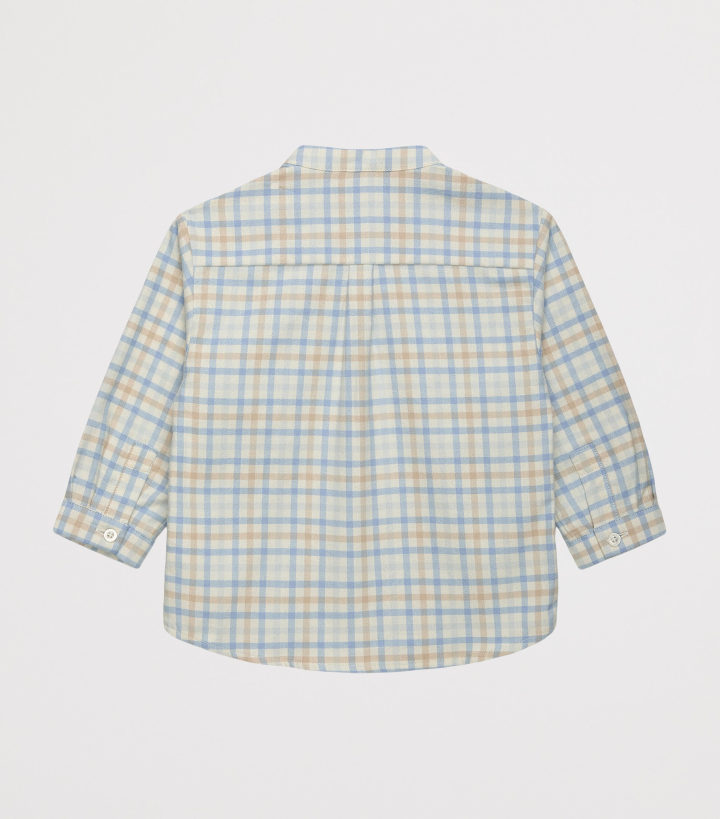 Trotters Cotton Oscar Check Shirt (6-24 Months) Pale Blue Image 2