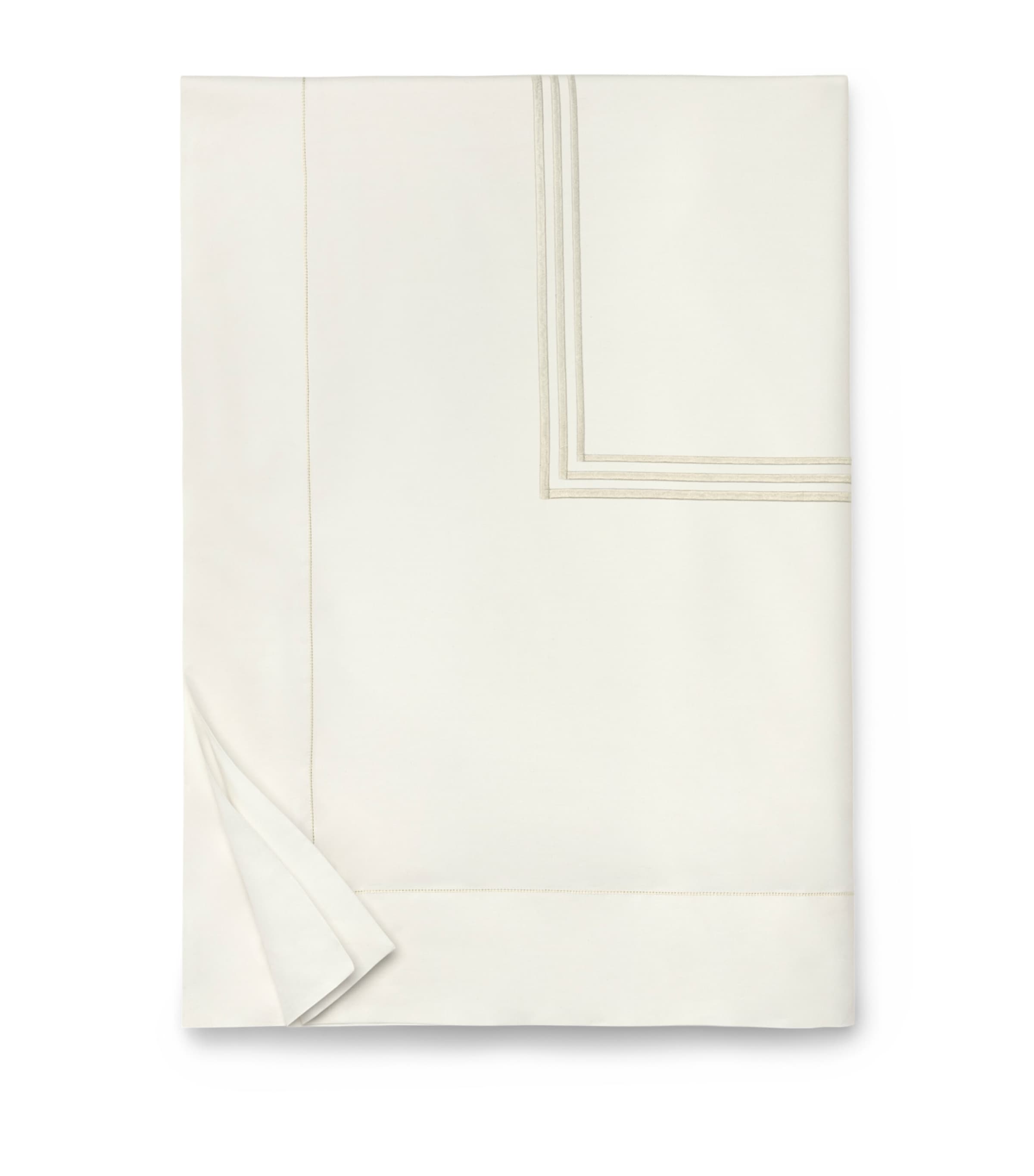 Pratesi Tre Righe Super King Duvet Cover (260cm x 220cm) Ivory/beige Image 1