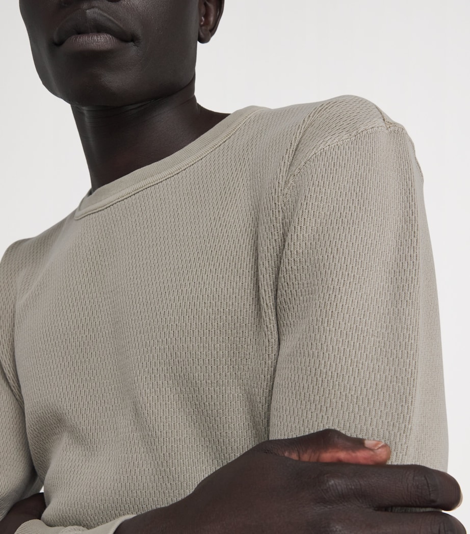 Cotton Waffle-Knit Sweatshirt PLCAN Image 6