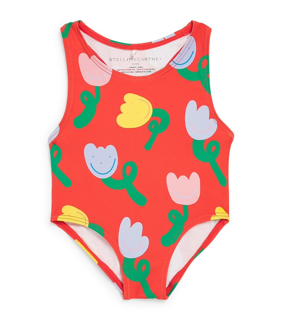 Stella McCartney Kids Smiling Tulips Swimsuit (3-36 Months) Image 1