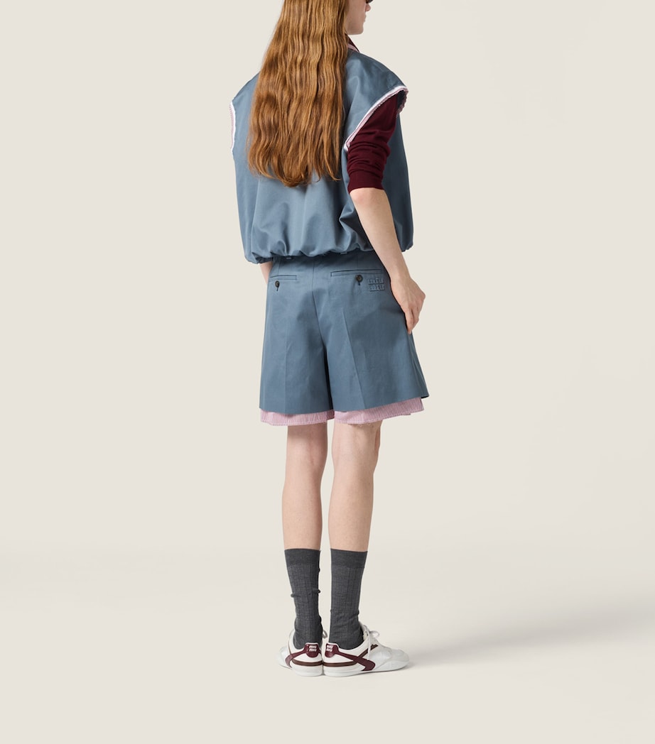 Miu Miu Womens Cotton Chino Vest Blue Image 3