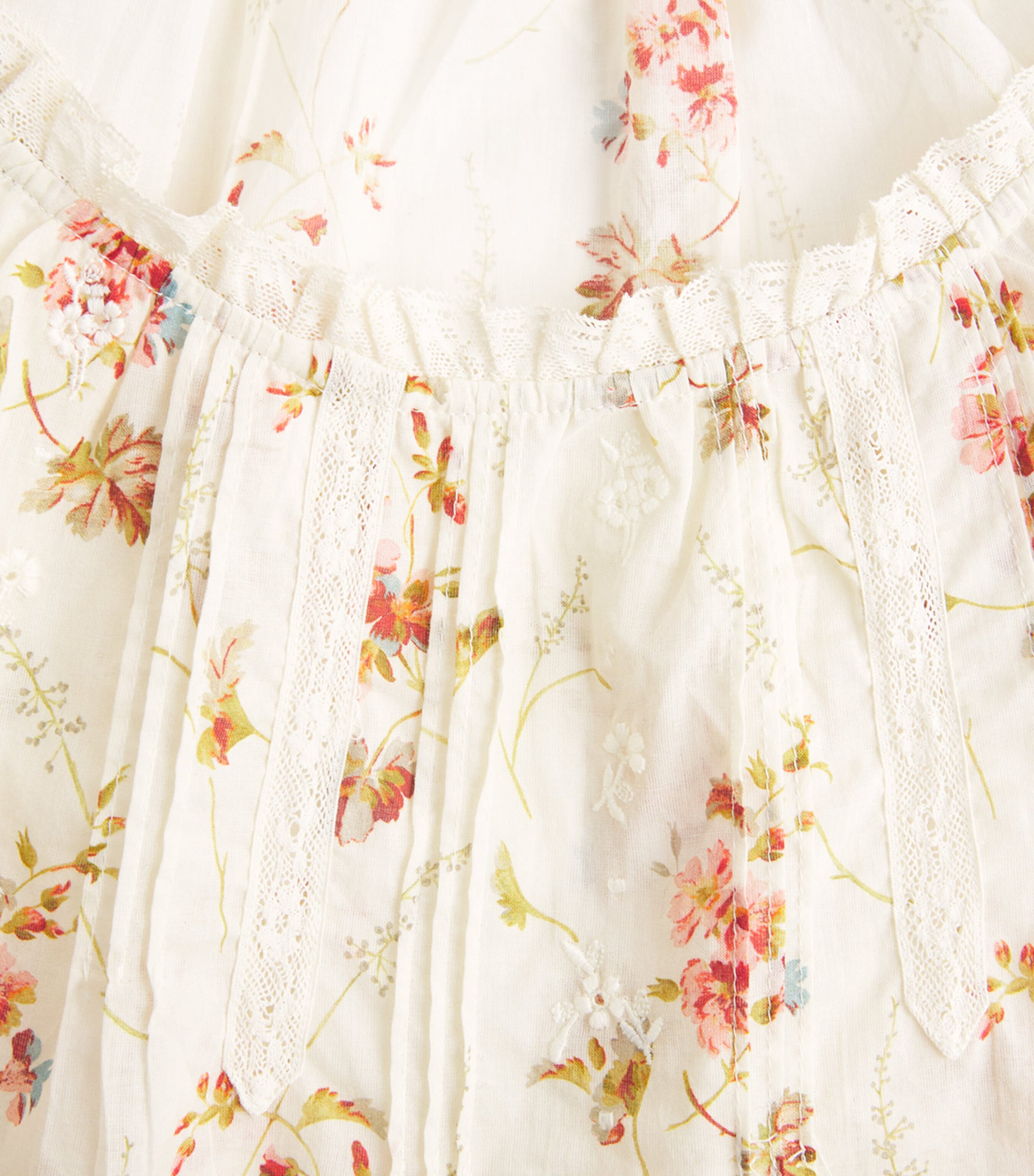DÔEN Womens Organic Cotton Frederica Blouse Blanc Prairie Rose Image 6