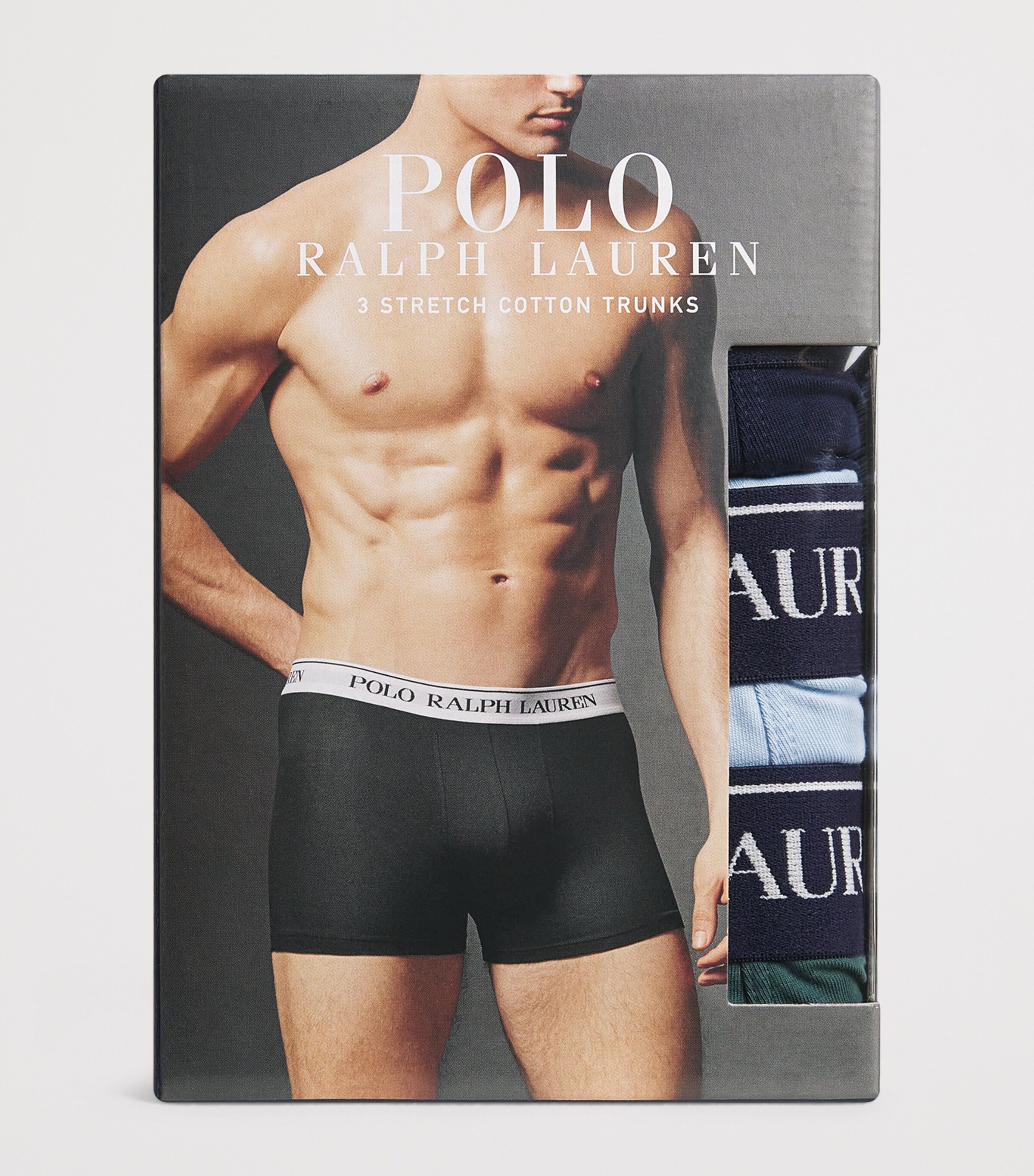 Stretch-Cotton Classic Trunks (Pack of 3) 3PK NVY/STHP BLU/GRN Image 4