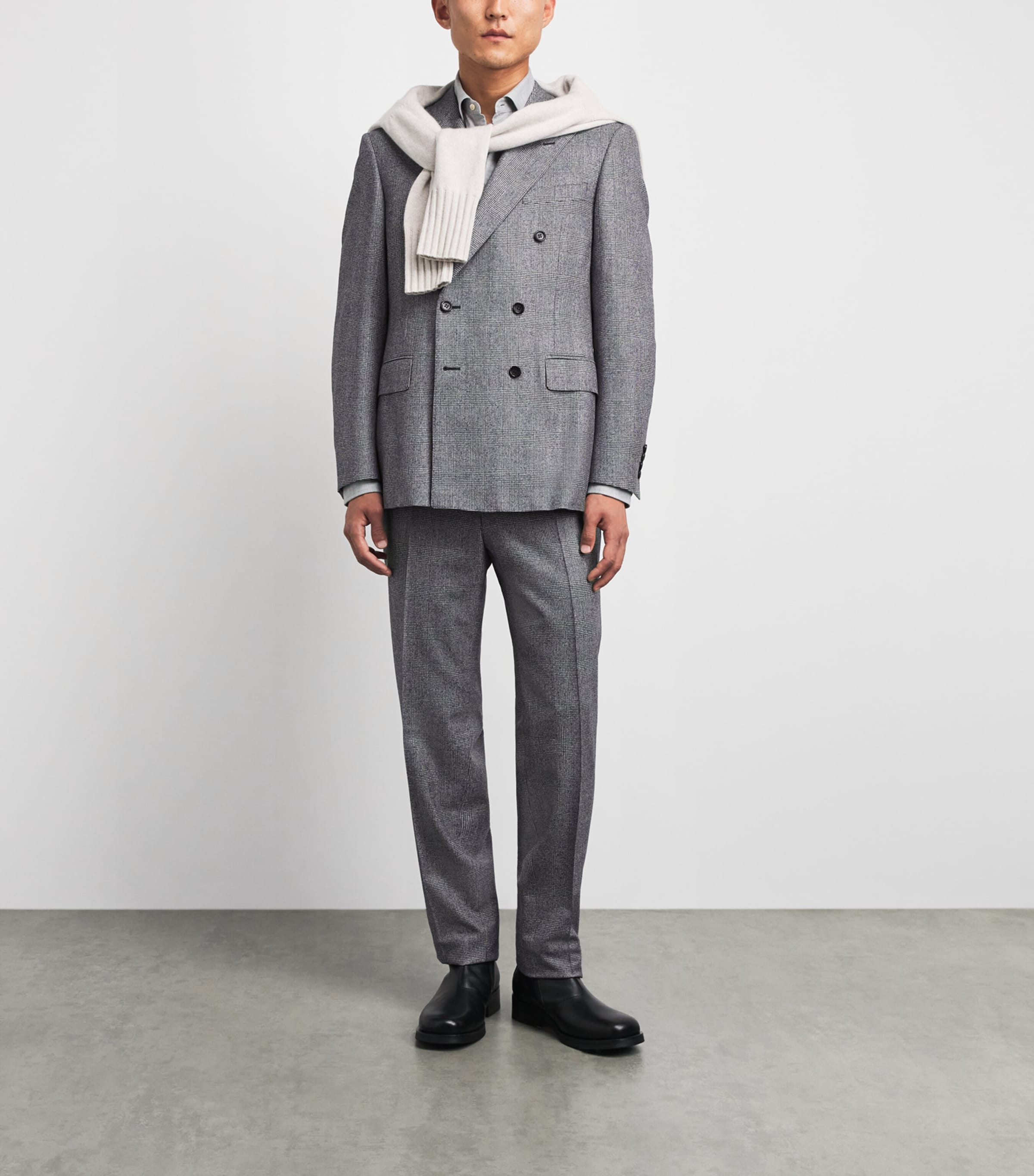 Canali Mens Wool Check 2-Piece Suit Image 2