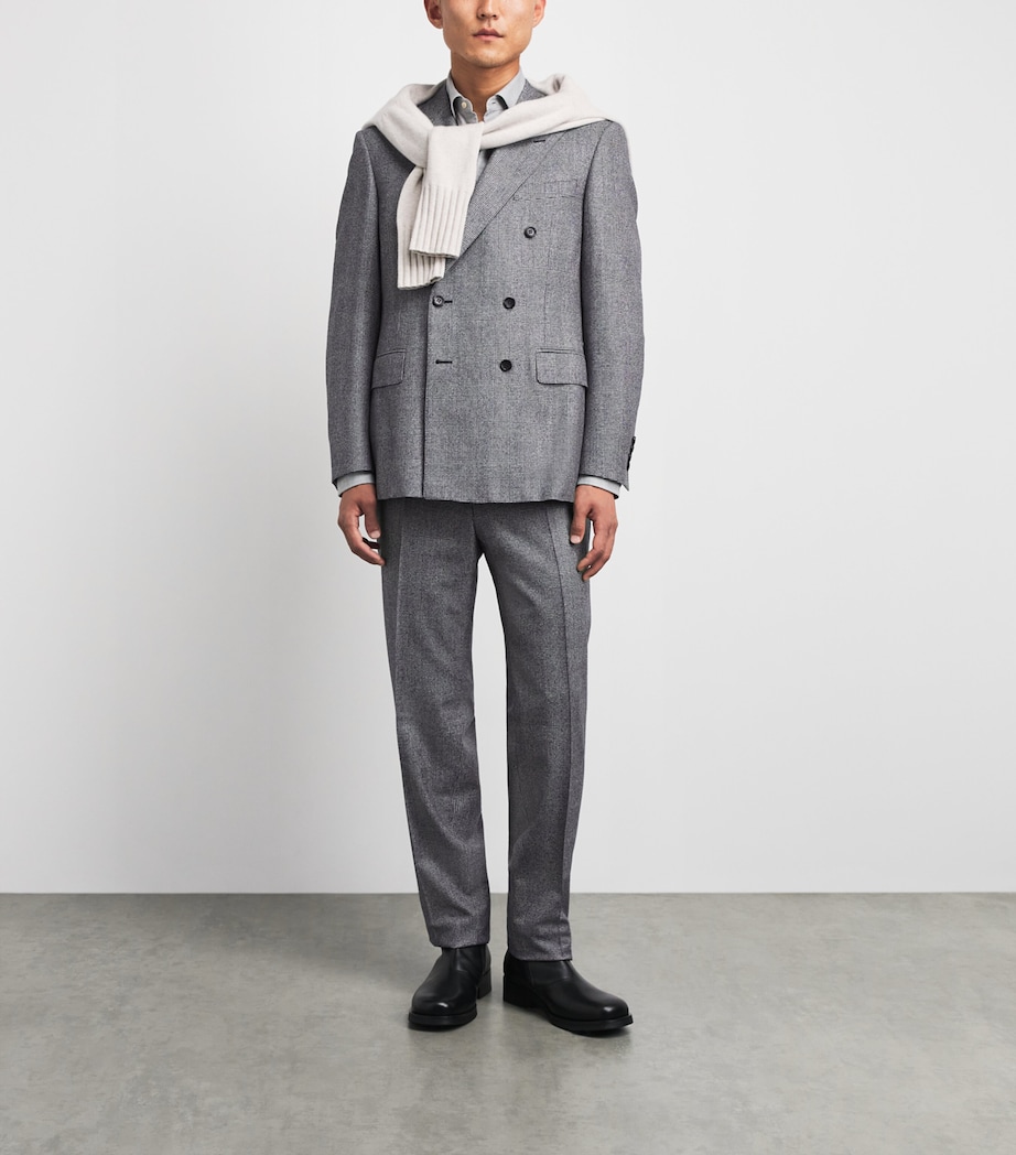 Canali Mens Wool Check 2-Piece Suit Image 2