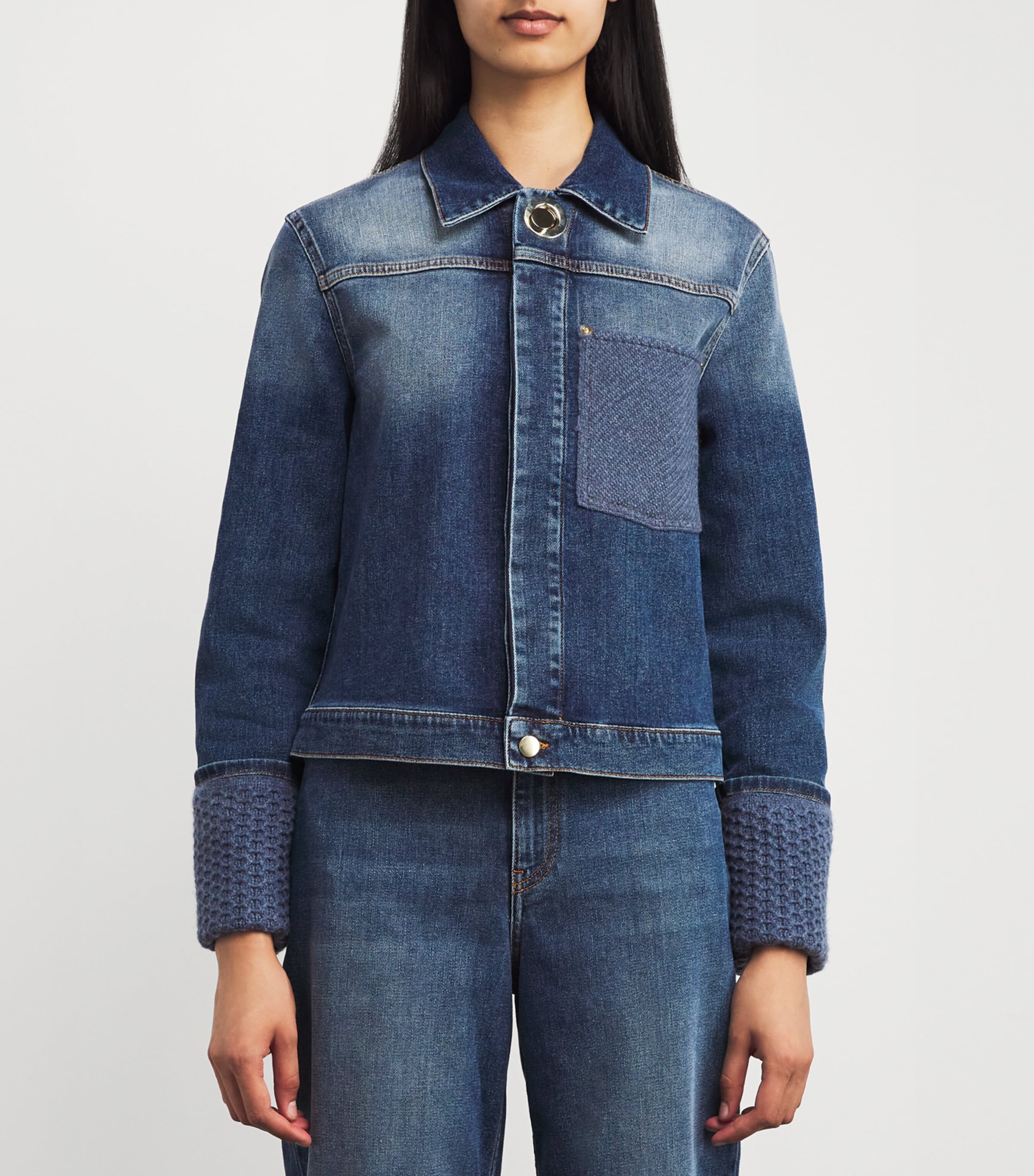 Fabiana Filippi Front-Pocket Denim Jacket | Harrods US
