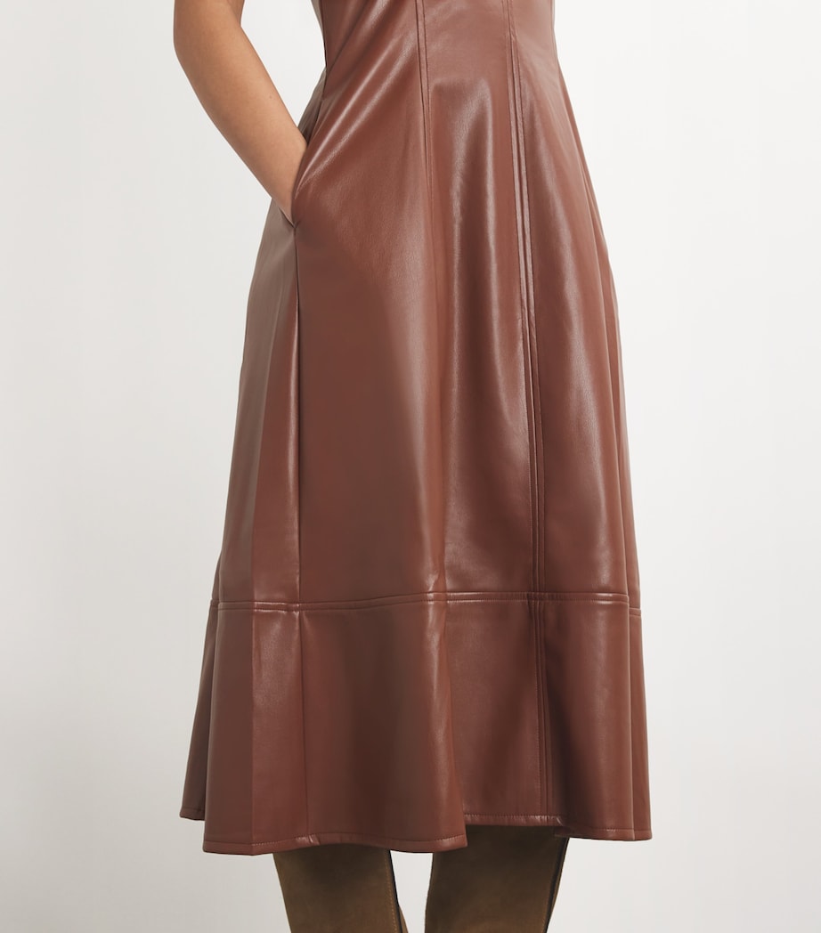 PAIGE Brown Faux Leather Fiorella Midi Dress | Harrods US PAIGE Brown Faux Leather Fiorella Midi Dress | Harrods US
