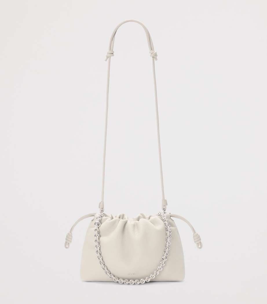 LOEWE Medium Leather Flamenco Purse Soft White Image 9