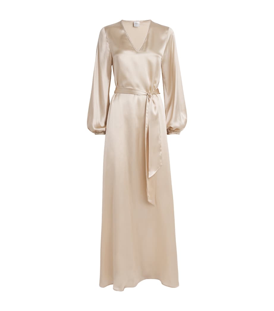Silk Long-Sleeve Maxi Dress SABBIA Image 1
