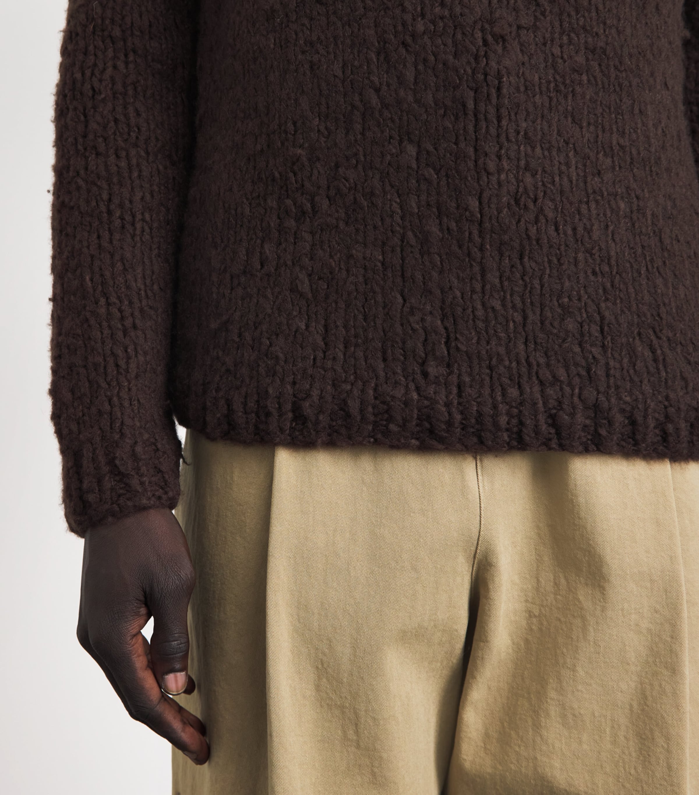 Gabriela Hearst Mens Cashmere Lawrence Sweater Chocolate Image 3