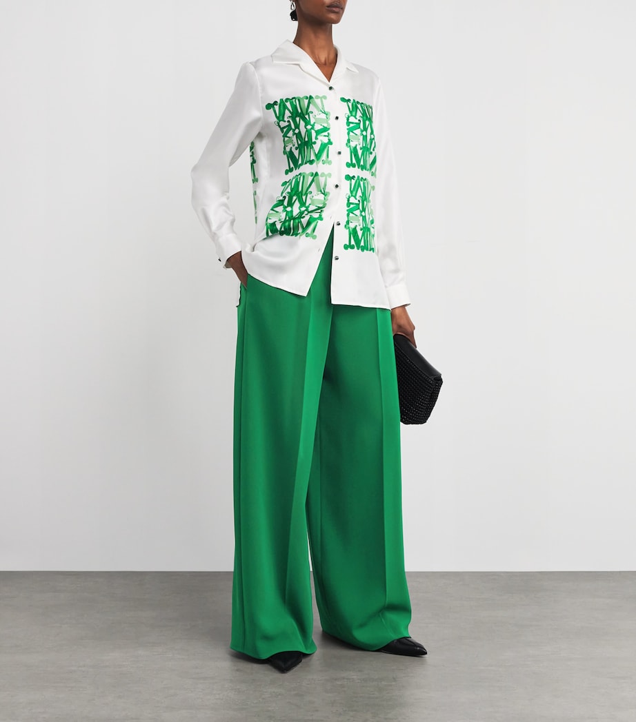 Cady Wide-Leg Trousers EMERALD Image 2