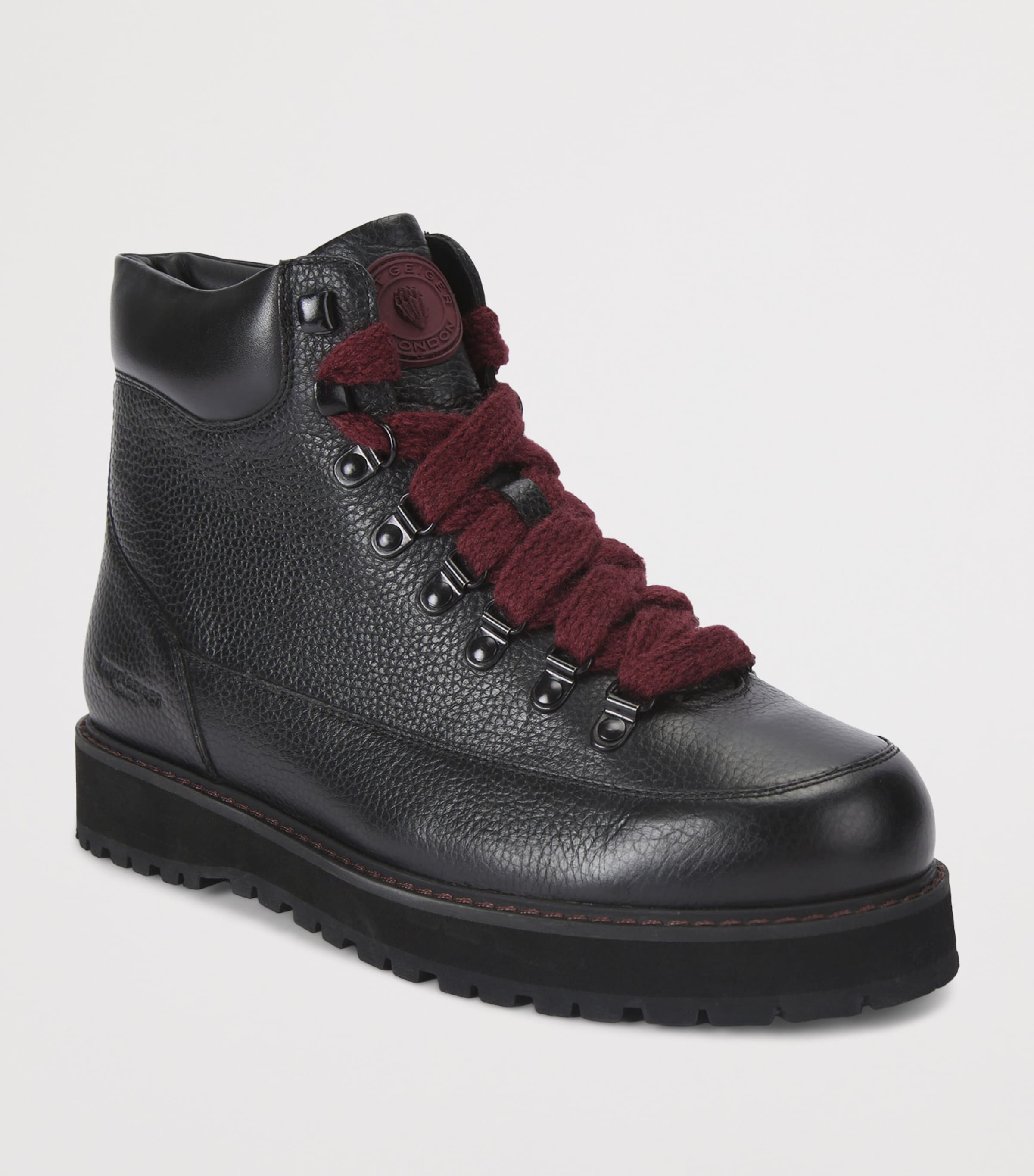 Kurt Geiger London Leather Chiltern Hiker Boots Black Image 2