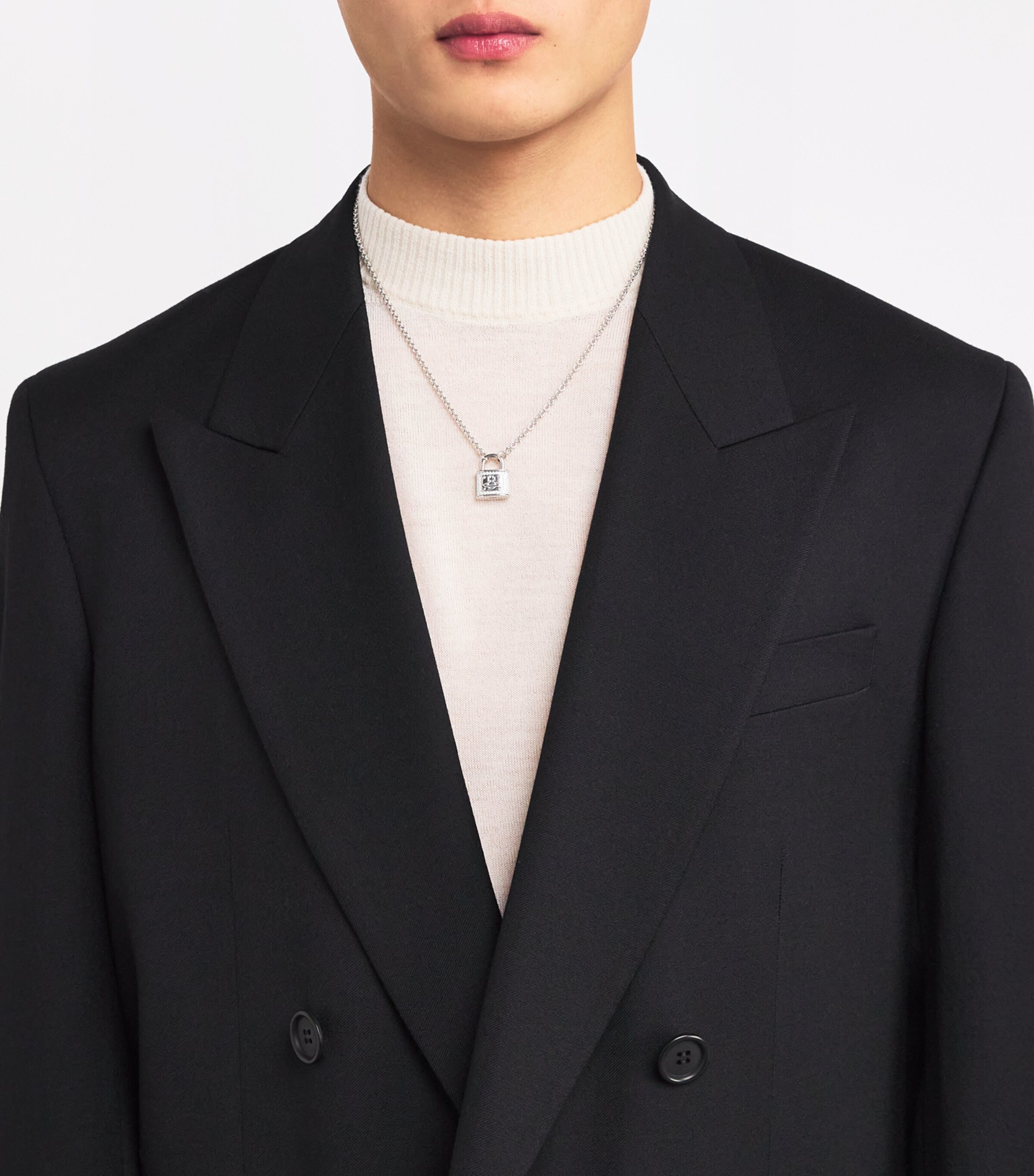 Vivienne Westwood Platinum-Plated Man. Fitzrovia Pendant Necklace Platinum/wht Cz Image 2