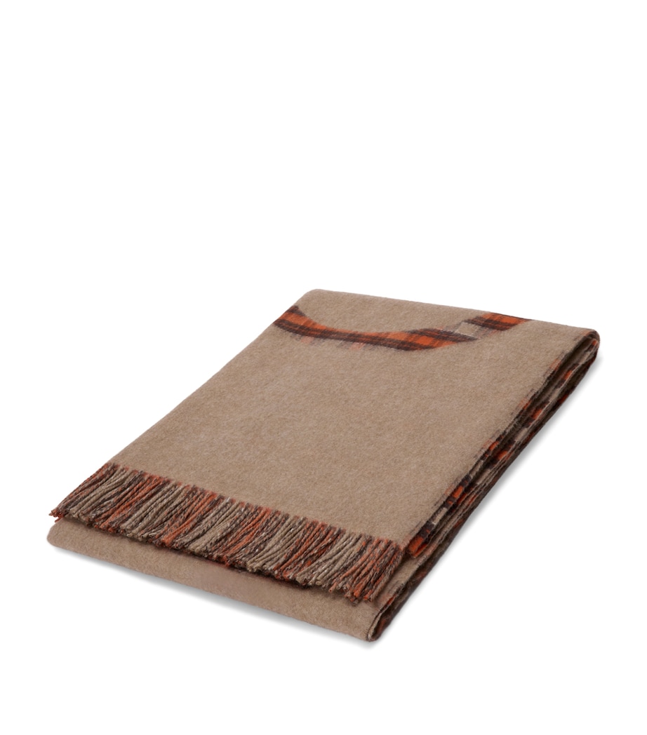 Wool-Cashmere Anagram Blanket (180cm x 140cm) BEIGE ORANGE Image 1