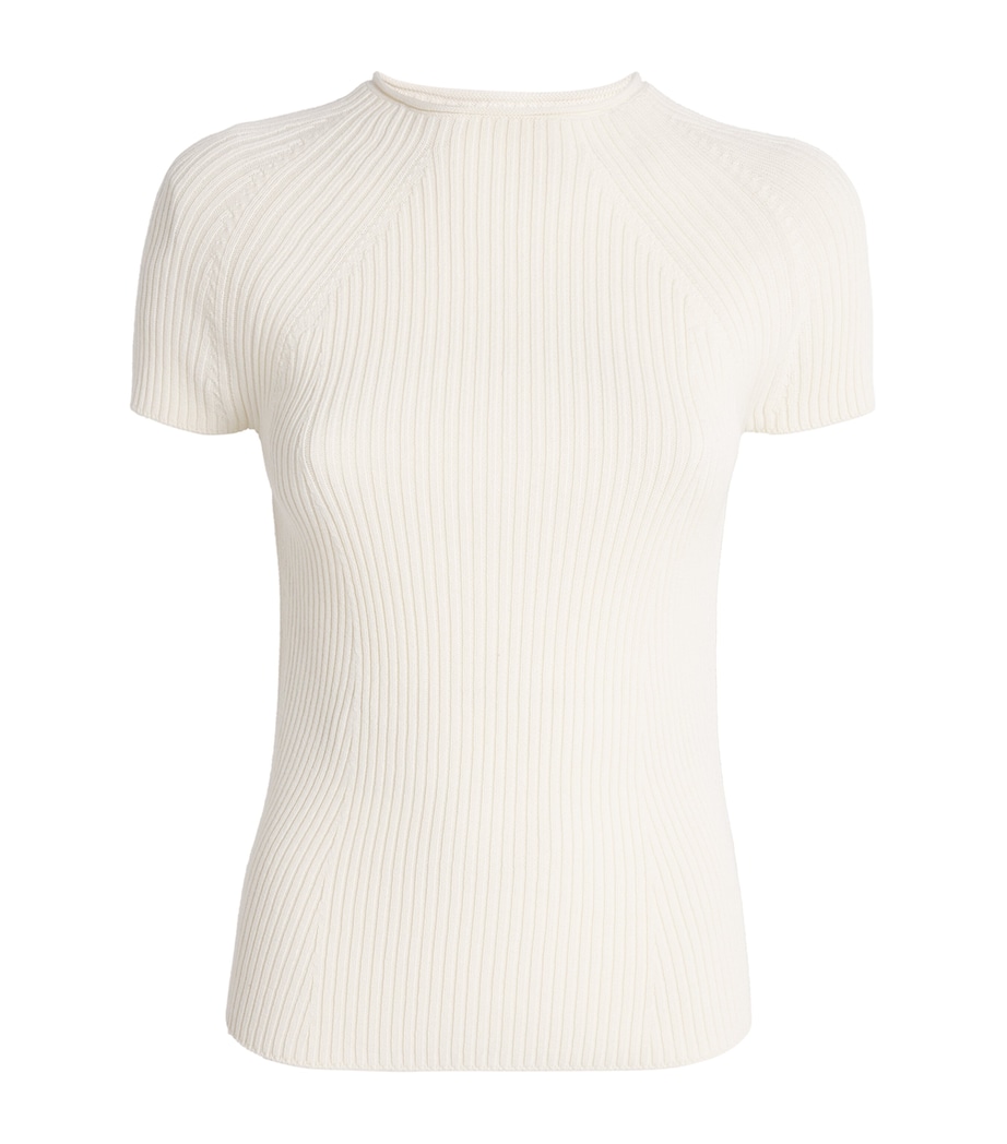 Ribbed Short-Sleeve Sweater MILK Image 1
