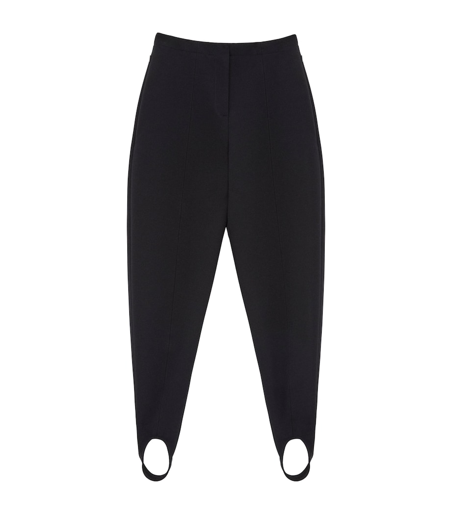 LOEWE Womens Wool-Blend Stirrup Trousers Black Image 1
