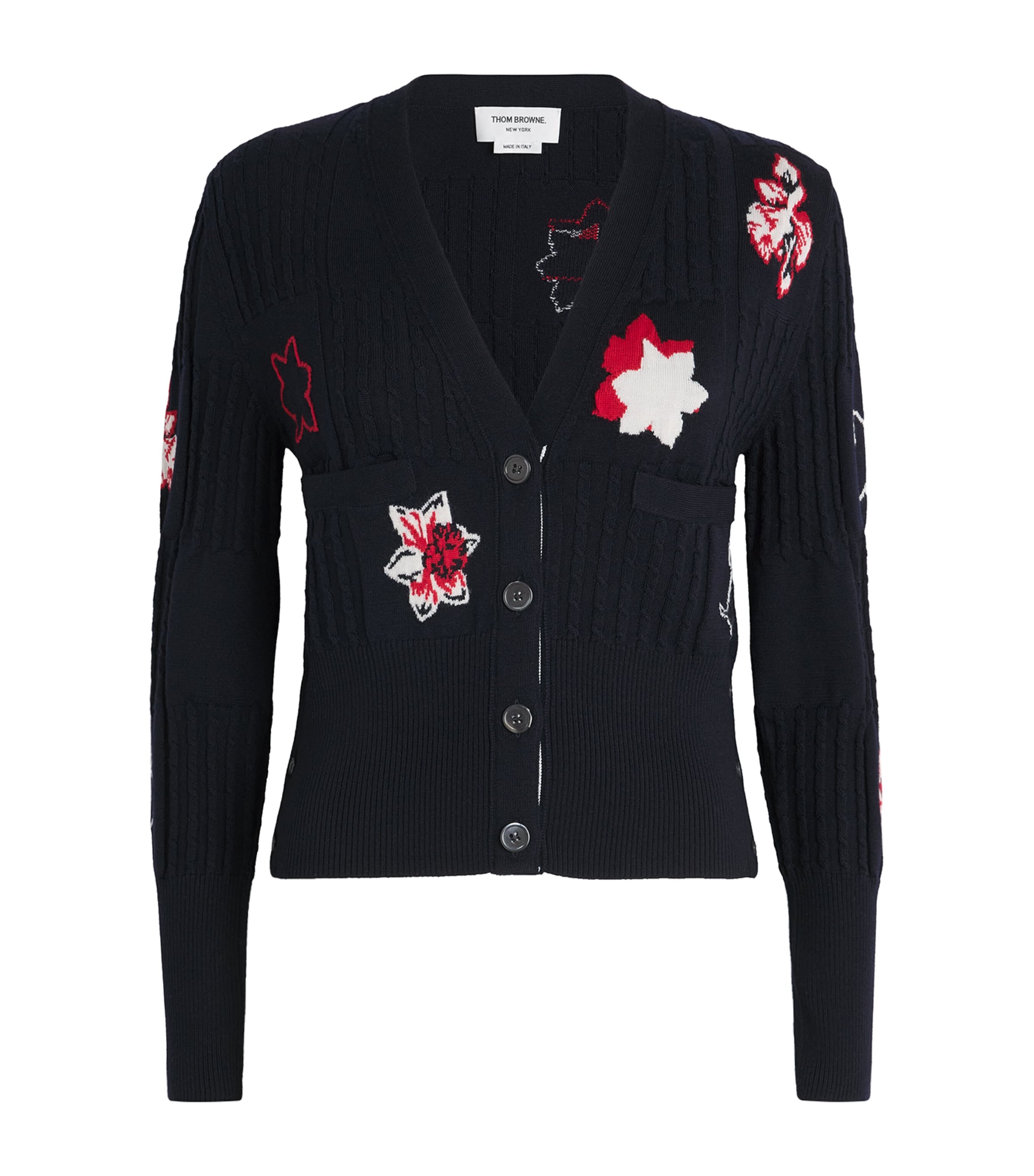 THOM BROWNE VIRGIN WOOL HECTOR CARDIGAN