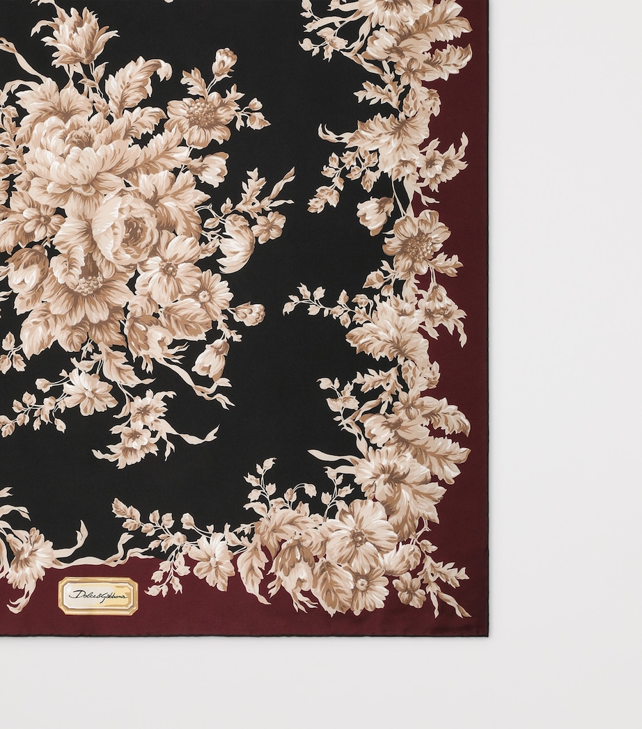 Silk Floral Foulard Scarf ROSE CRETONNE Image 2